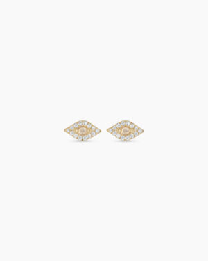 Diamond Evil Eye Studs