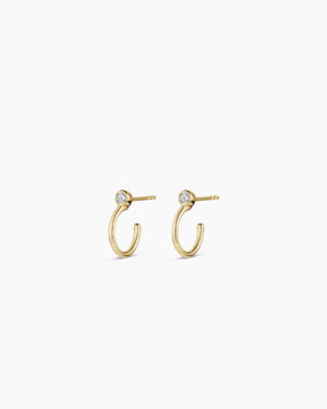 Lab Grown Diamond Circle Stud Huggies