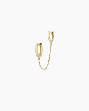 14k Gold Rose Double Huggie