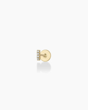 Diamond Pav?? Bar Flat Back Single Stud